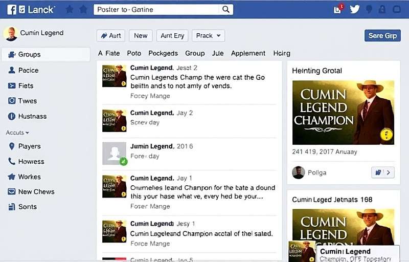 Cumin Legend Champion Online Community Screenshot of a popular Cumin Legend Champion Facebook group showing active discussions between players