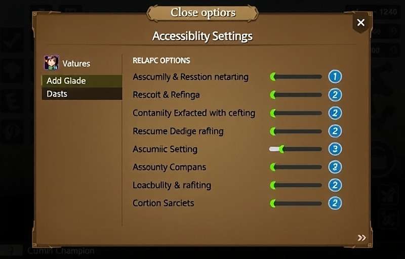 Cumin Legend Champion Accessibility Features Cumin Legend Champion accessibility settings menu showing various options for customizing the game experience