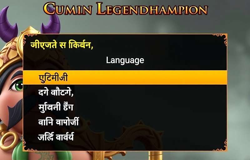 Cumin Legend Champion Linguistic Localization Cumin Legend Champion language selection screen showing various Indian language options